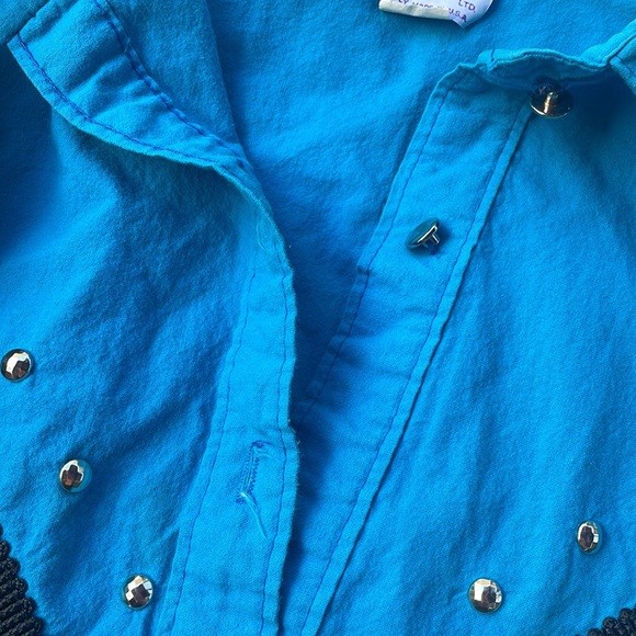 Vintage Sassa Western Frill Button Down Top - Size Large - Picture 11 of 11